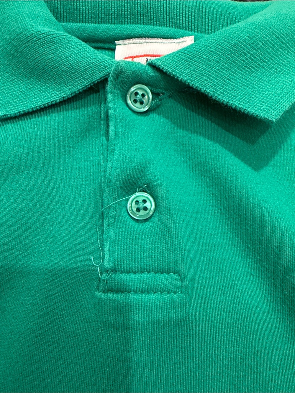 TALBOTS KIDS KELLY GREEN, SHORT SLEEVED, COTTON POLO SHIRT- SIZE SMALL - Picture 2 of 7